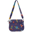 Space Seamless Pattern Saddle Handbag View3