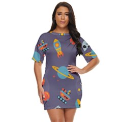 Space Seamless Pattern Just Threw It On Dress by Wegoenart