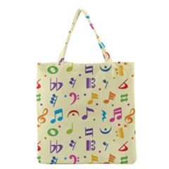 Seamless Pattern Musical Note Doodle Symbol Grocery Tote Bag by Wegoenart