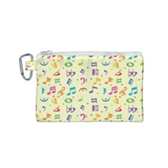 Seamless Pattern Musical Note Doodle Symbol Canvas Cosmetic Bag (small) by Wegoenart