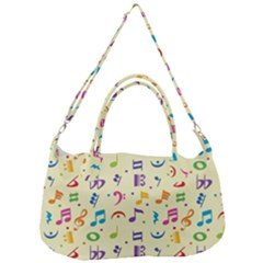 Seamless Pattern Musical Note Doodle Symbol Removal Strap Handbag by Wegoenart