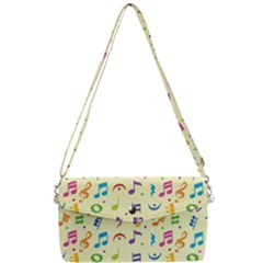 Seamless Pattern Musical Note Doodle Symbol Removable Strap Clutch Bag