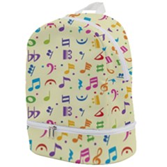 Seamless Pattern Musical Note Doodle Symbol Zip Bottom Backpack by Wegoenart