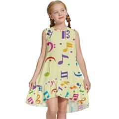 Seamless Pattern Musical Note Doodle Symbol Kids  Frill Swing Dress by Wegoenart