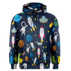 Big Set Cute Astronaut Space Planet Star Alien Rockets Ufo Constellation Satellite Moon Men s Core Hoodie by Wegoenart