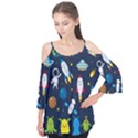 Big Set Cute Astronaut Space Planet Star Alien Rockets Ufo Constellation Satellite Moon Flutter Tees View1