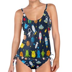 Big Set Cute Astronaut Space Planet Star Alien Rockets Ufo Constellation Satellite Moon Tankini Set by Wegoenart