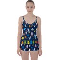 Big Set Cute Astronaut Space Planet Star Alien Rockets Ufo Constellation Satellite Moon Tie Front Two Piece Tankini View1