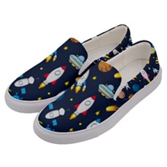 Big Set Cute Astronaut Space Planet Star Alien Rockets Ufo Constellation Satellite Moon Men s Canvas Slip Ons by Wegoenart