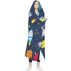 Big Set Cute Astronaut Space Planet Star Alien Rockets Ufo Constellation Satellite Moon Wearable Blanket