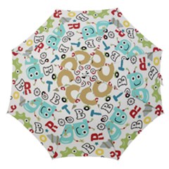 Seamless Pattern Vector With Funny Robot Cartoon Straight Umbrellas by Wegoenart