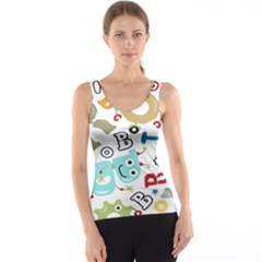 Seamless Pattern Vector With Funny Robot Cartoon Tank Top by Wegoenart