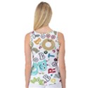 Seamless Pattern Vector With Funny Robot Cartoon Women s Basketball Tank Top View2