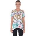 Seamless Pattern Vector With Funny Robot Cartoon Cut Out Side Drop Tee View1