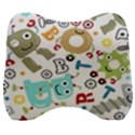 Seamless Pattern Vector With Funny Robot Cartoon Velour Head Support Cushion View1