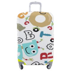 Seamless Pattern Vector With Funny Robot Cartoon Luggage Cover (medium) by Wegoenart