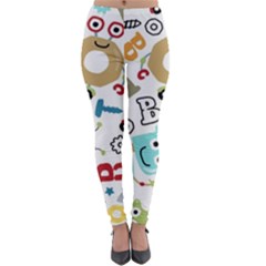 Seamless Pattern Vector With Funny Robot Cartoon Lightweight Velour Leggings by Wegoenart