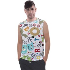 Seamless Pattern Vector With Funny Robot Cartoon Men s Regular Tank Top by Wegoenart