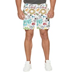 Seamless Pattern Vector With Funny Robot Cartoon Men s Runner Shorts by Wegoenart