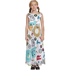 Seamless Pattern Vector With Funny Robot Cartoon Kids  Satin Sleeveless Maxi Dress by Wegoenart