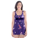 Space Seamless Pattern Skater Dress Swimsuit View1