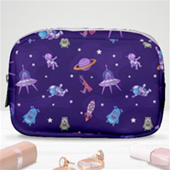 Space Seamless Pattern Make Up Pouch (small) by Wegoenart