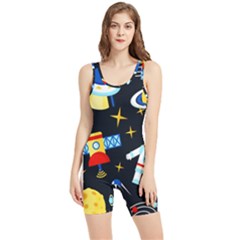 Space Seamless Pattern ---- Women s Wrestling Singlet