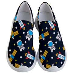 Seamless Adventure Space-vector Pattern Background Women s Lightweight Slip Ons by Wegoenart