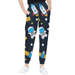 Seamless Adventure Space-vector Pattern Background Tapered Pants by Wegoenart