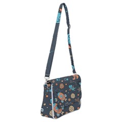 Rocketship Astronaut Space Seamless Pattern Shoulder Bag With Back Zipper