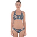 Rocketship Astronaut Space Seamless Pattern Cross Back Hipster Bikini Set View1