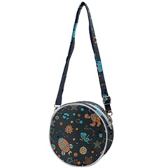 Rocketship Astronaut Space Seamless Pattern Crossbody Circle Bag by Wegoenart