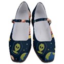 Seamless Pattern With Funny Alien Cat Galaxy Women s Mary Jane Shoes View1