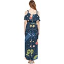 Seamless Pattern With Funny Alien Cat Galaxy Draped Sleeveless Chiffon Jumpsuit View2