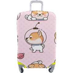 Set Kawaii Smile Japanese Dog Cartoon Luggage Cover (large) by Wegoenart