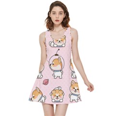 Set Kawaii Smile Japanese Dog Cartoon Inside Out Reversible Sleeveless Dress by Wegoenart