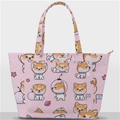 Set Kawaii Smile Japanese Dog Cartoon Back Pocket Shoulder Bag  by Wegoenart