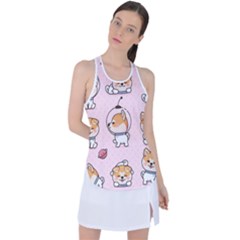 Set Kawaii Smile Japanese Dog Cartoon Racer Back Mesh Tank Top by Wegoenart