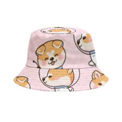 Set Kawaii Smile Japanese Dog Cartoon Bucket Hat by Wegoenart