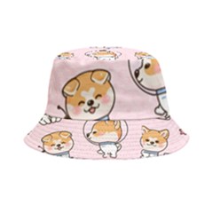 Set Kawaii Smile Japanese Dog Cartoon Inside Out Bucket Hat by Wegoenart