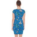 Rocket Ship Space Seamless Pattern Capsleeve Drawstring Dress  View2