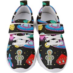 Seamless Pattern With Space Object Ufo Rocket Alien Hand Drawn Element Space Kids  Velcro Strap Shoes by Wegoenart