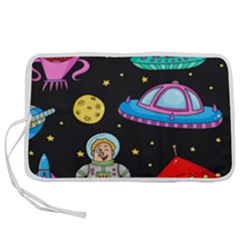 Seamless Pattern With Space Object Ufo Rocket Alien Hand Drawn Element Space Pen Storage Case (m) by Wegoenart