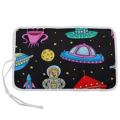 Seamless Pattern With Space Object Ufo Rocket Alien Hand Drawn Element Space Pen Storage Case (l) by Wegoenart