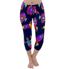 Space Pattern Capri Winter Leggings  by Wegoenart