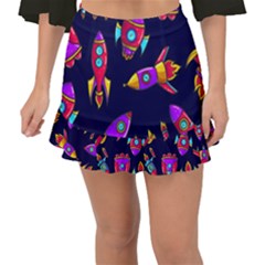 Space Pattern Fishtail Mini Chiffon Skirt by Wegoenart