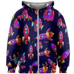 Space Pattern Kids  Zipper Hoodie Without Drawstring by Wegoenart