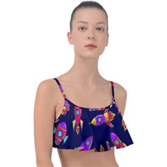 Space Pattern Frill Bikini Top by Wegoenart