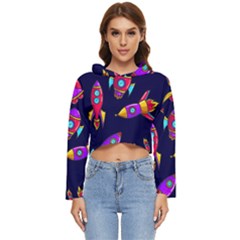 Space Pattern Women s Lightweight Cropped Hoodie by Wegoenart