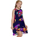 Space Pattern Kids  Frill Swing Dress View3